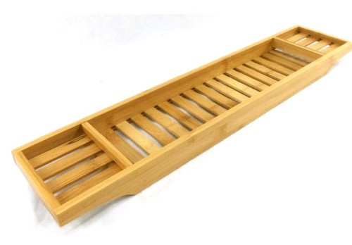 Bamboo wood bath - tub, rack