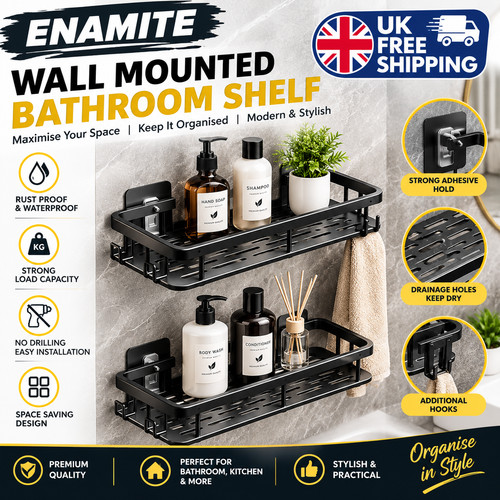 2pcs drill bathroom shelf - bathroom,