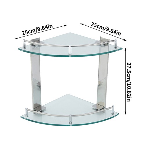 Glass bathroom corner storage - bathroom,